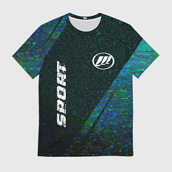 Мужская футболка Lifan sport glitch blue