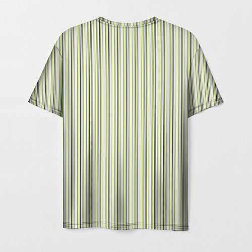 Мужская футболка Светлый серо-зелёный полосатый / 3D-принт – фото 2