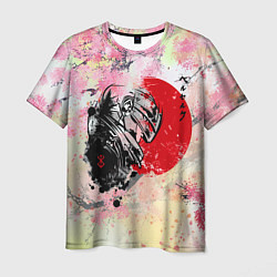 Футболка мужская Berserk sakura samurai, цвет: 3D-принт