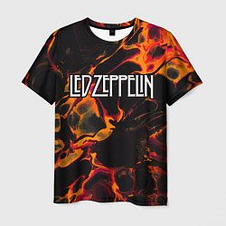 Футболка мужская Led Zeppelin red lava, цвет: 3D-принт