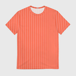 Мужская футболка Полосатый розово-оранжевый