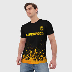 Футболка мужская Liverpool - gold gradient посередине, цвет: 3D-принт — фото 2
