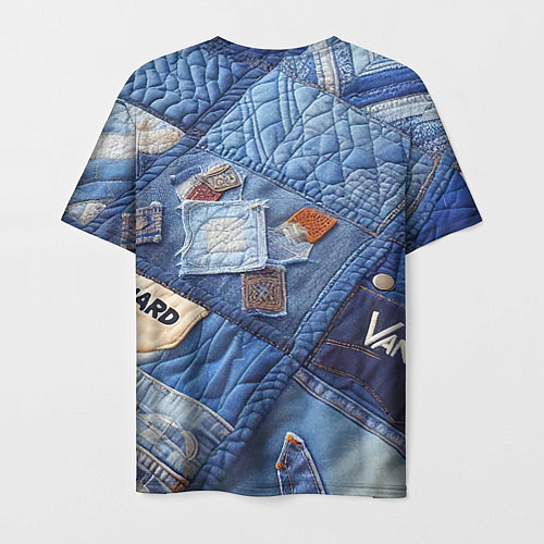 Мужская футболка Vanguard jeans patchwork - ai art / 3D-принт – фото 2