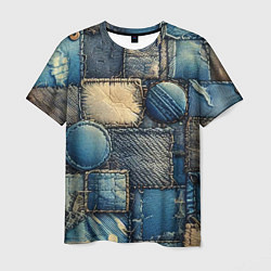 Мужская футболка Denim patchwork - ai art