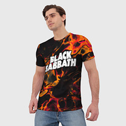Футболка мужская Black Sabbath red lava, цвет: 3D-принт — фото 2