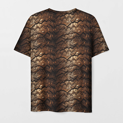 Мужская футболка Коричневая металлическая текстура / 3D-принт – фото 2