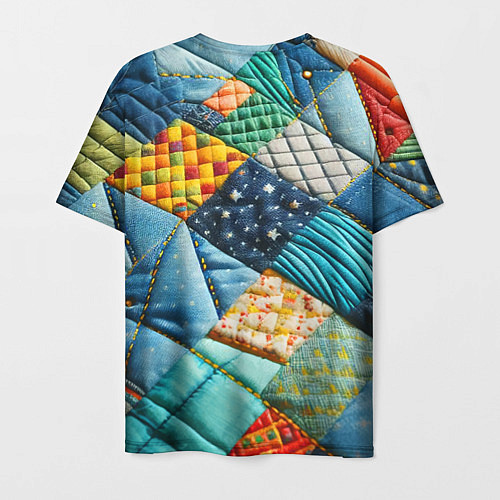 Мужская футболка Лоскутное одеяло - пэчворк / 3D-принт – фото 2