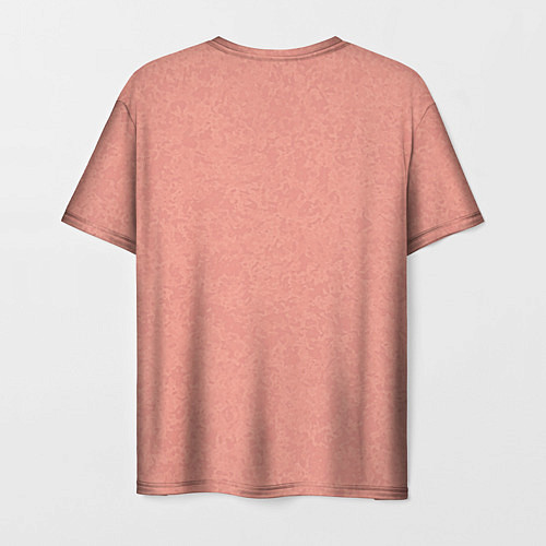 Мужская футболка Однотонный персиковый текстура / 3D-принт – фото 2