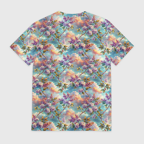 Мужская футболка Объемная сирень паттерн / 3D-принт – фото 2