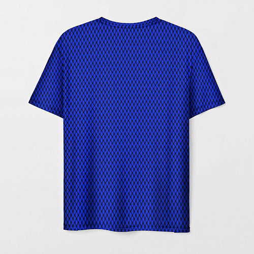 Мужская футболка Имитация сетки паттерн чёрно-синий / 3D-принт – фото 2