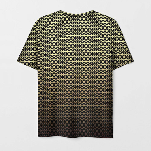 Мужская футболка Паттерн чёрно-бежевый треугольники / 3D-принт – фото 2