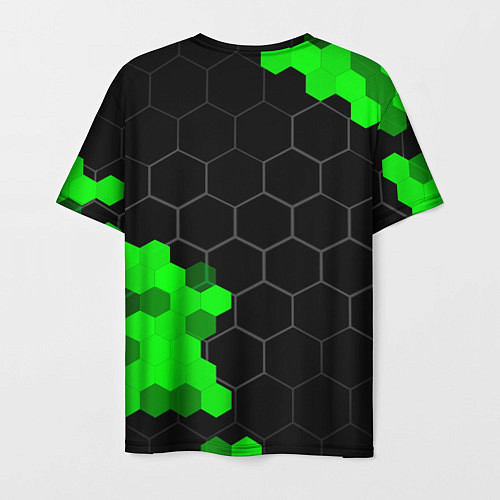 Мужская футболка Porsche green sport hexagon / 3D-принт – фото 2