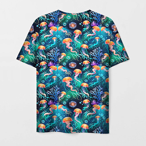 Мужская футболка Морские медузы паттерн / 3D-принт – фото 2