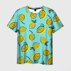 Футболка мужская Летние лимоны - паттерн, цвет: 3D-принт
