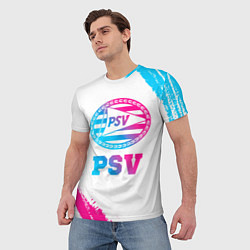 Футболка мужская PSV neon gradient style, цвет: 3D-принт — фото 2