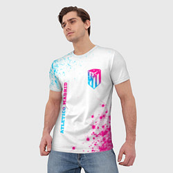 Футболка мужская Atletico Madrid neon gradient style вертикально, цвет: 3D-принт — фото 2