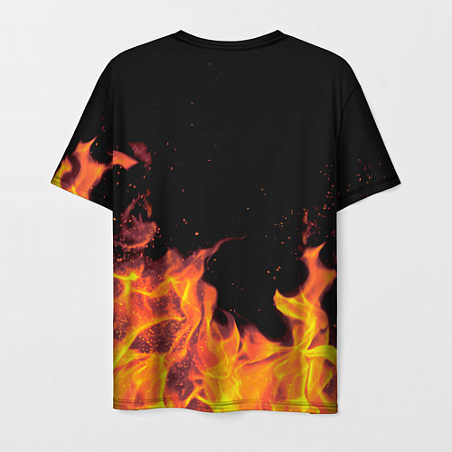 Мужская футболка Лёня - имя в огне / 3D-принт – фото 2