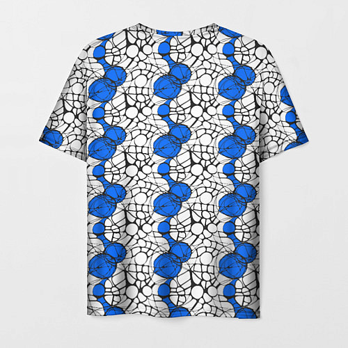 Мужская футболка Нейрографический узор из синих кругов и овалов / 3D-принт – фото 2
