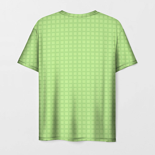 Мужская футболка Зелёный авокадо паттерн клетка / 3D-принт – фото 2