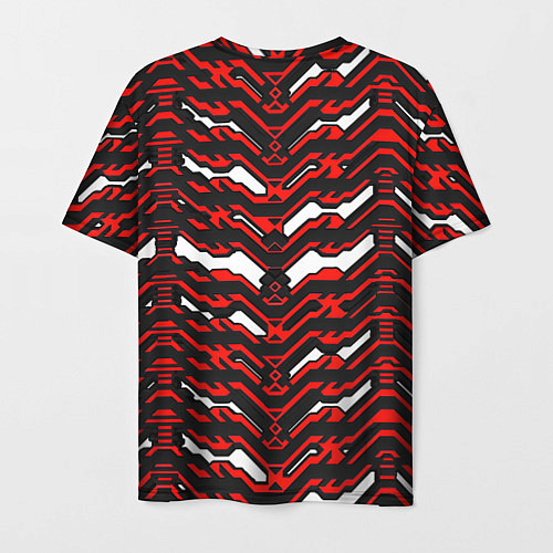 Мужская футболка Агрессивный чёрно-красный паттерн / 3D-принт – фото 2