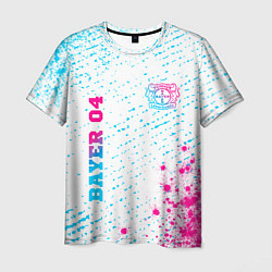 Мужская футболка Bayer 04 neon gradient style вертикально