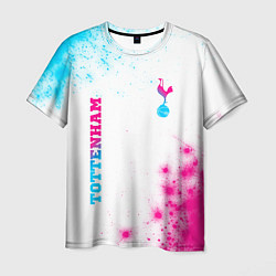 Футболка мужская Tottenham neon gradient style вертикально, цвет: 3D-принт