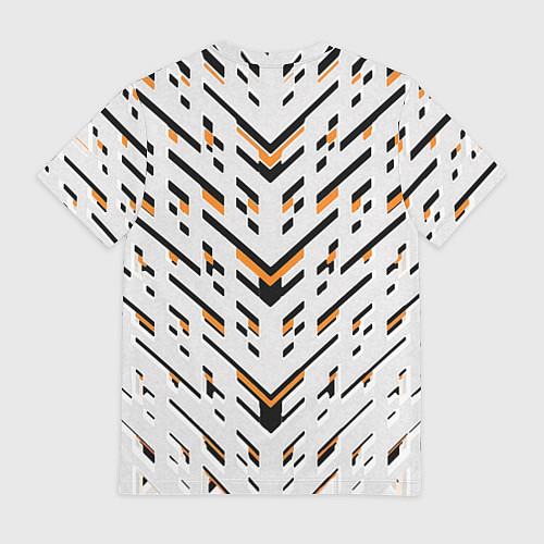 Мужская футболка Чёрные и жёлтые полосы на белом фоне / 3D-принт – фото 2