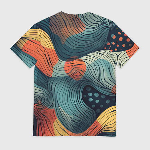 Мужская футболка Волны линиями / 3D-принт – фото 2