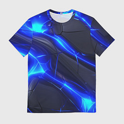 Мужская футболка Яркое синее свечение и плиты