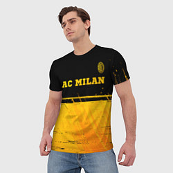 Футболка мужская AC Milan - gold gradient посередине, цвет: 3D-принт — фото 2