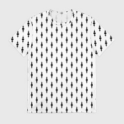 Футболка мужская Белый в чёрный горошек узором, цвет: 3D-принт