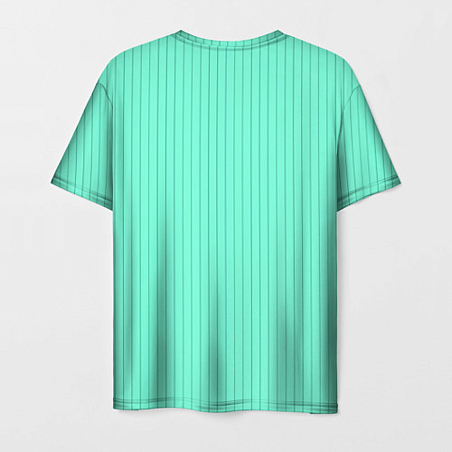 Мужская футболка Светлый бирюзовый в тонкую полоску / 3D-принт – фото 2