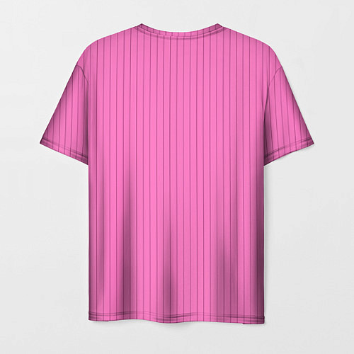 Мужская футболка Фуксия в тонкую полоску / 3D-принт – фото 2