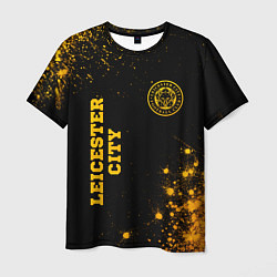 Мужская футболка Leicester City - gold gradient вертикально