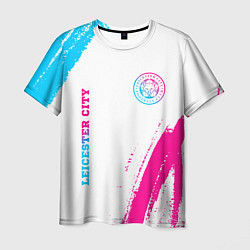 Мужская футболка Leicester City neon gradient style вертикально