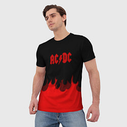 Футболка мужская AC DC fire rock steel, цвет: 3D-принт — фото 2