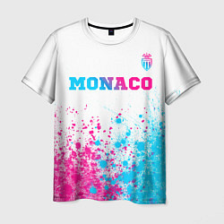 Футболка мужская Monaco neon gradient style посередине, цвет: 3D-принт