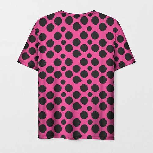 Мужская футболка Гороховый тренд черный на розовом фоне / 3D-принт – фото 2