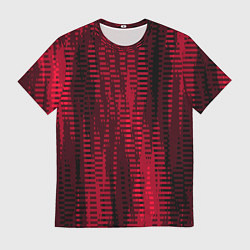 Мужская футболка Тёмный красный абстрактные полосы