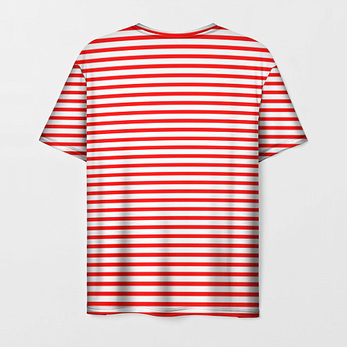 Мужская футболка Красно-белый полосатый / 3D-принт – фото 2