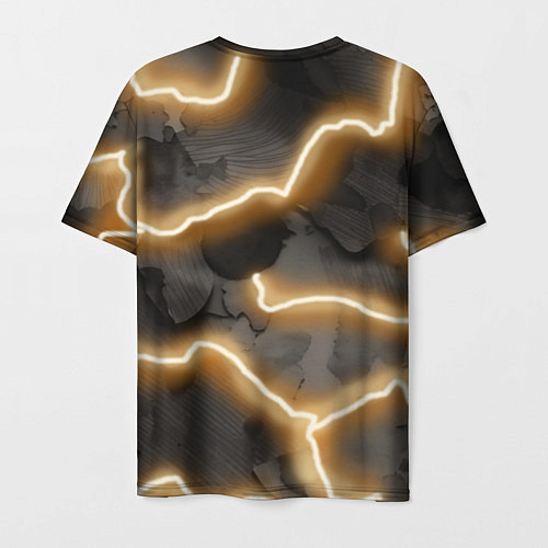 Мужская футболка Электрический удар молнии паттерн / 3D-принт – фото 2