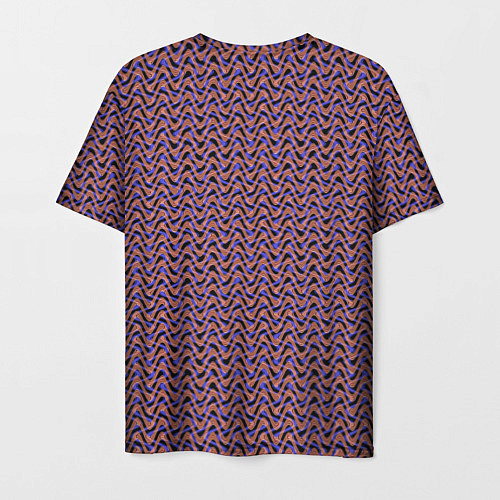 Мужская футболка Фиолетово-коричневые волнистые линии / 3D-принт – фото 2