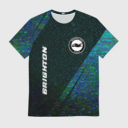 Футболка мужская Brighton glitch blue, цвет: 3D-принт