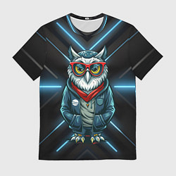 Футболка мужская Сова в стильной одежде модница, цвет: 3D-принт