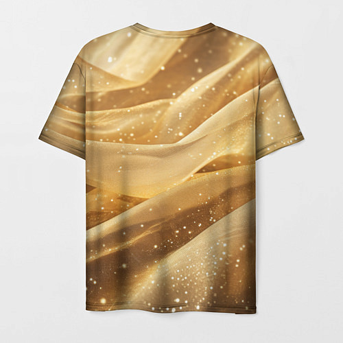 Мужская футболка Золотистая текстура с блестками / 3D-принт – фото 2