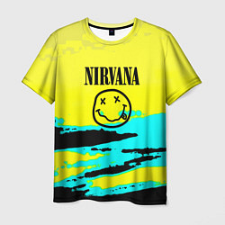 Футболка мужская Nirvana краски кислотные, цвет: 3D-принт