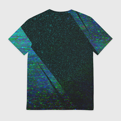 Мужская футболка Lyon glitch blue / 3D-принт – фото 2