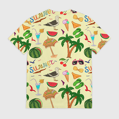 Мужская футболка Летний отпускной паттерн / 3D-принт – фото 2