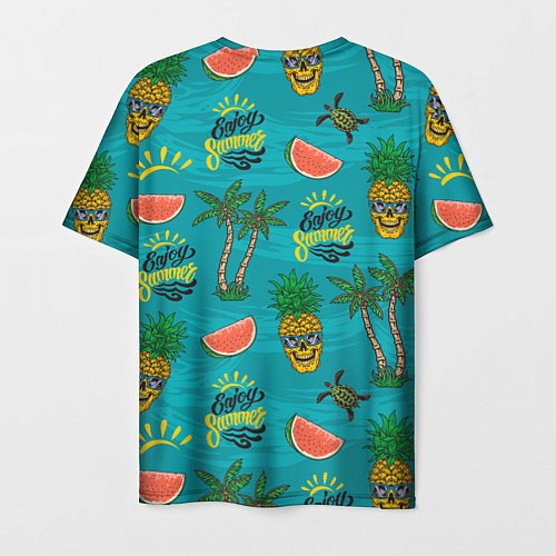 Мужская футболка Enjoy summer pattern - pineapple / 3D-принт – фото 2