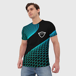 Футболка мужская Genesis electro hexagon, цвет: 3D-принт — фото 2